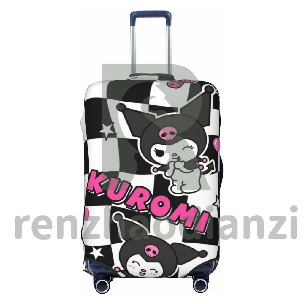 Kuromi 行李箱蓋彈性可水洗可拉伸行李保護套防刮旅行行李隔層蓋(18-32 英寸行李箱)