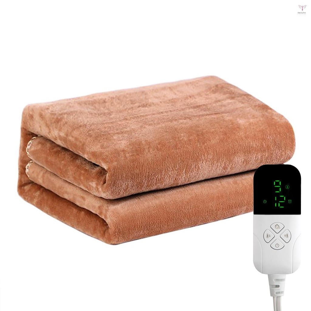 電熱毯加熱墊暖毯快速加熱冬季暖身舒適床墊套 180x130cm 帶 9 個溫度等級和定時器,適用於家庭 220-240V