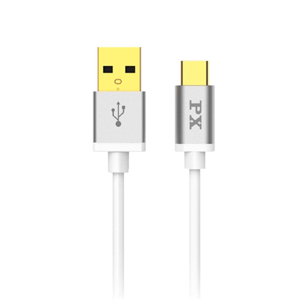 【PX 大通】UAC2-2W USB2.0 A TO C充電線-白/2M