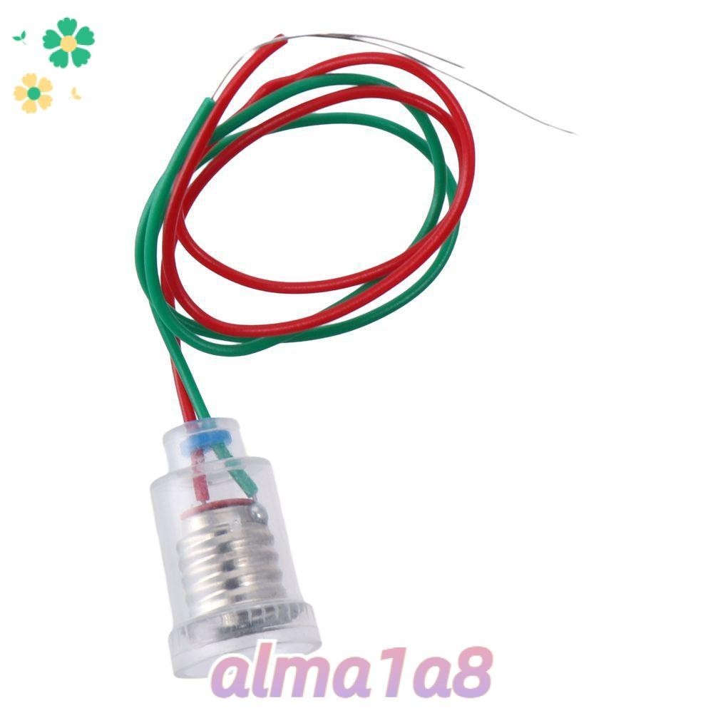 ALMA1A812pcs小燈座,透明ABS塑料E10螺絲安裝燈座,便攜式鋁黃色Led燈插座工人