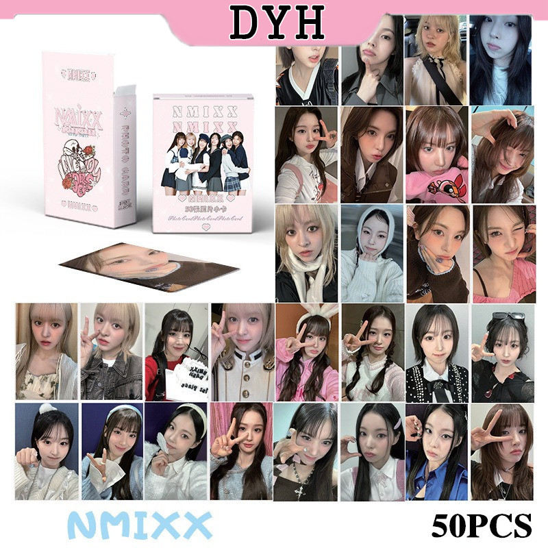 Dyh 50 張/盒 NMIXX 激光卡片照片卡 LOMO Card KPOP 相冊