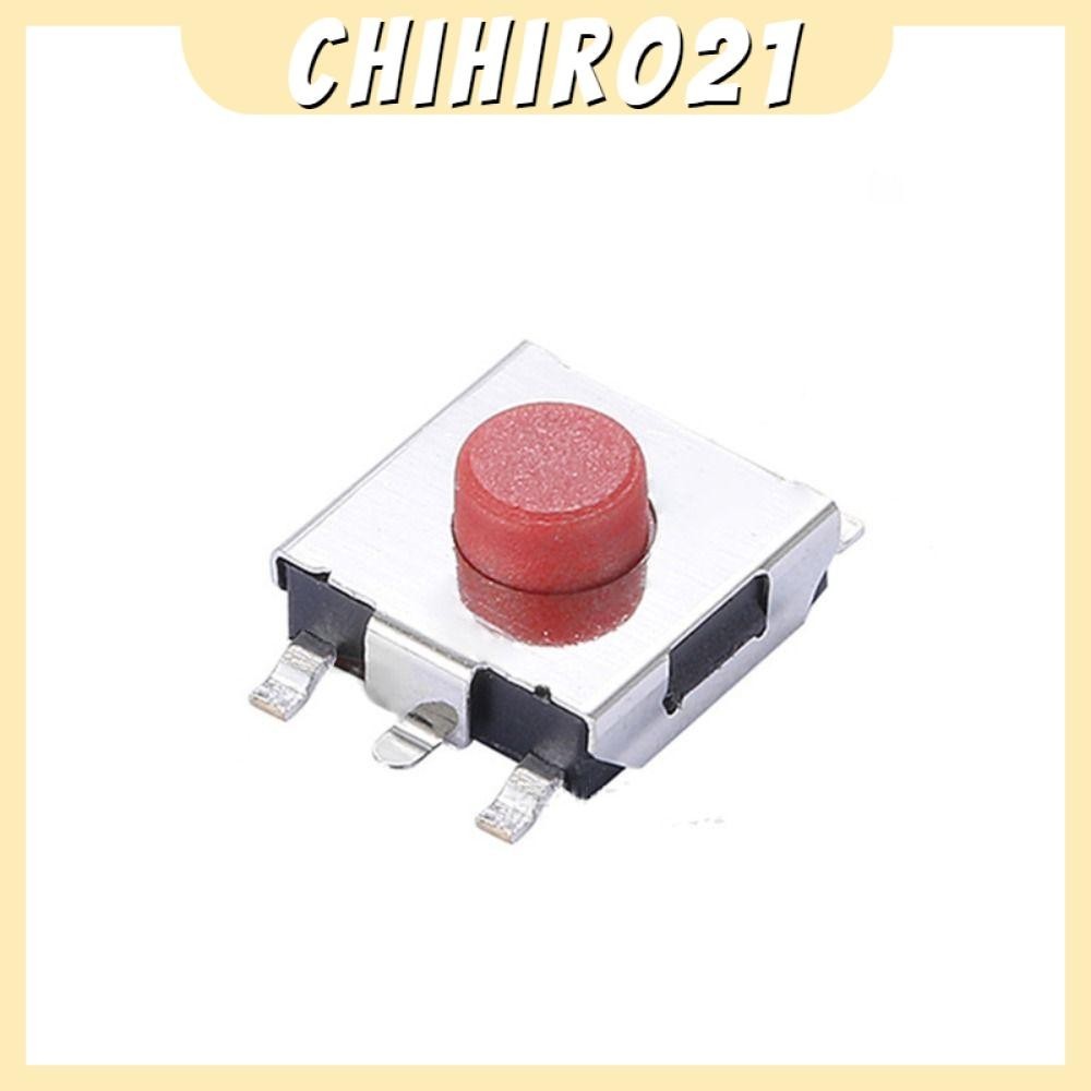 CHIHIRO2110PCS4/5針腳觸摸,金屬紅色觸覺按鈕開關,塑料微型瞬時輕觸按鈕開關
