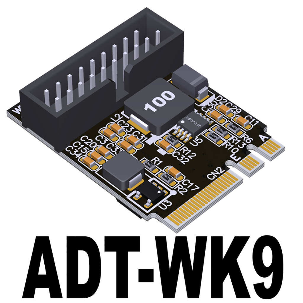 M.2 WiFi A+E Key SSD 轉 USB 3.0 19P/20P 主板前面板轉接卡適用於 M.2 2230