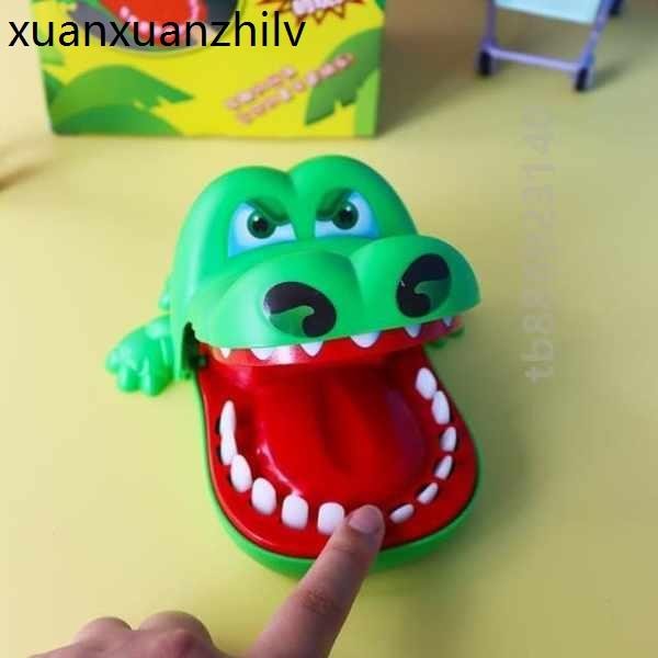 牙齒按兒童幼兒園課堂互動手指互動教具鱷魚玩具!牙齒按玩咬手咬