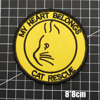 [定制] Rescue Cat 士氣徽章刺繡 3D Velcro Patch/徽章/臂章/徽章裝飾夾克牛仔褲背包帽