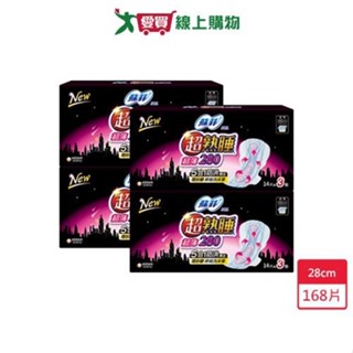蘇菲超熟睡超薄乾爽網層28cm x 14片 x 3包 x 4入(共168片)【愛買】