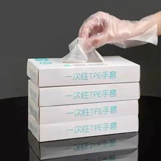 一次性手套TPE食品級防護替PVC防水洗碗餐飲乳膠橡膠美容透明加厚20250304