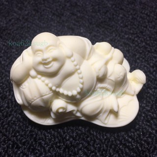 🔥靈犀福運堂 已祈福 象牙果 🔥象牙果雕刻臥佛悠閒彌勒佛神像7*4.5*4.5cm木質工藝品手把件擺件 XYG