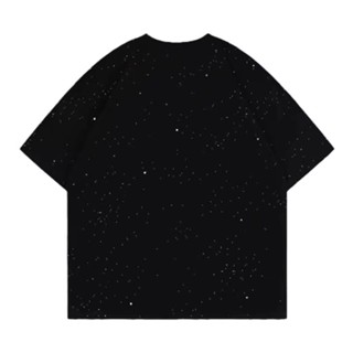 【HOT 本舖】 男女同款純棉短袖T恤ins百搭純色滿天星星空亮晶晶情侶裝學生上衣