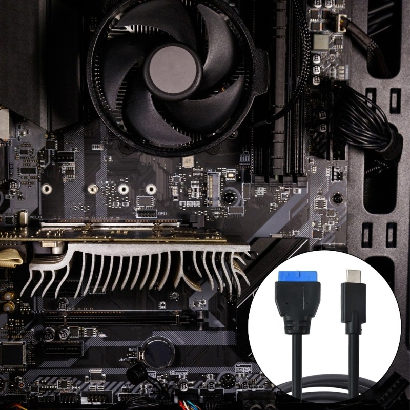 Camp USB C 到 IDC20P 前面板接頭到 USB C Type C 公頭到 IDC20P 母頭延長線 5Gb