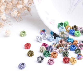 工廠直銷~手工diy編織兩層6mm小號彩金鳳梨結中國結飾品掛繩項鍊配飾網扣