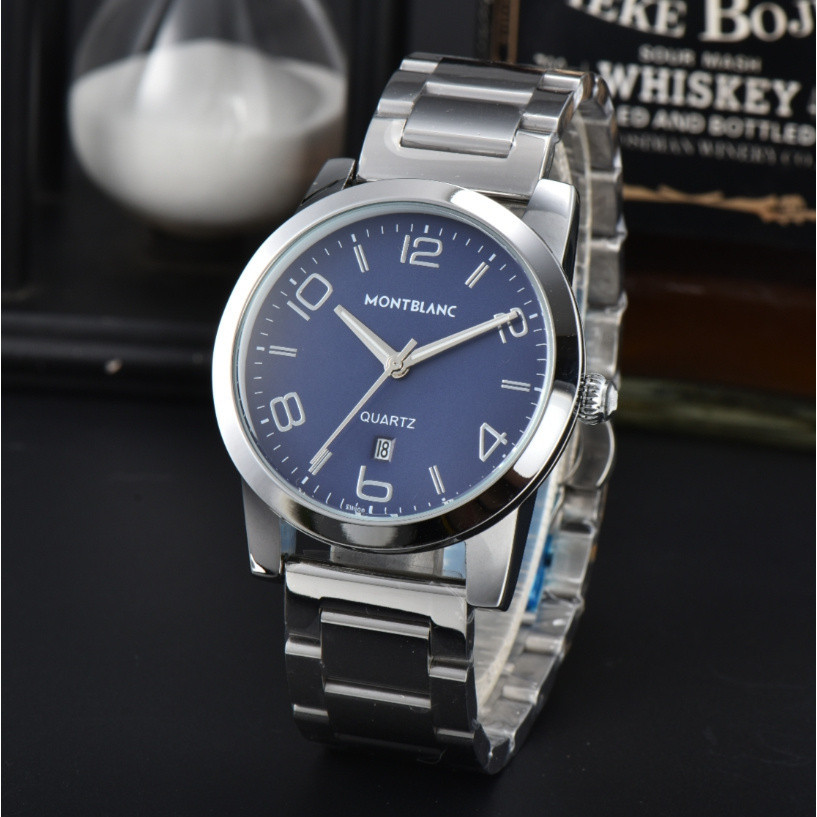 萬寶龍 Timewalker 系列石英機芯男士商務手錶 42 毫米不銹鋼錶盤錶帶瑞士手錶