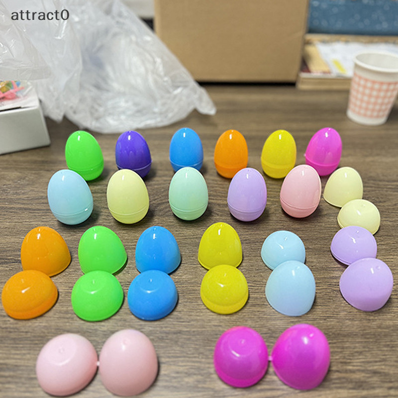 Attact 36/24/12 件可填充復活節彩蛋塑料彩色復活節彩蛋復活節糖果巧克力禮品玩具盒蛋形復活節裝飾 6 厘米