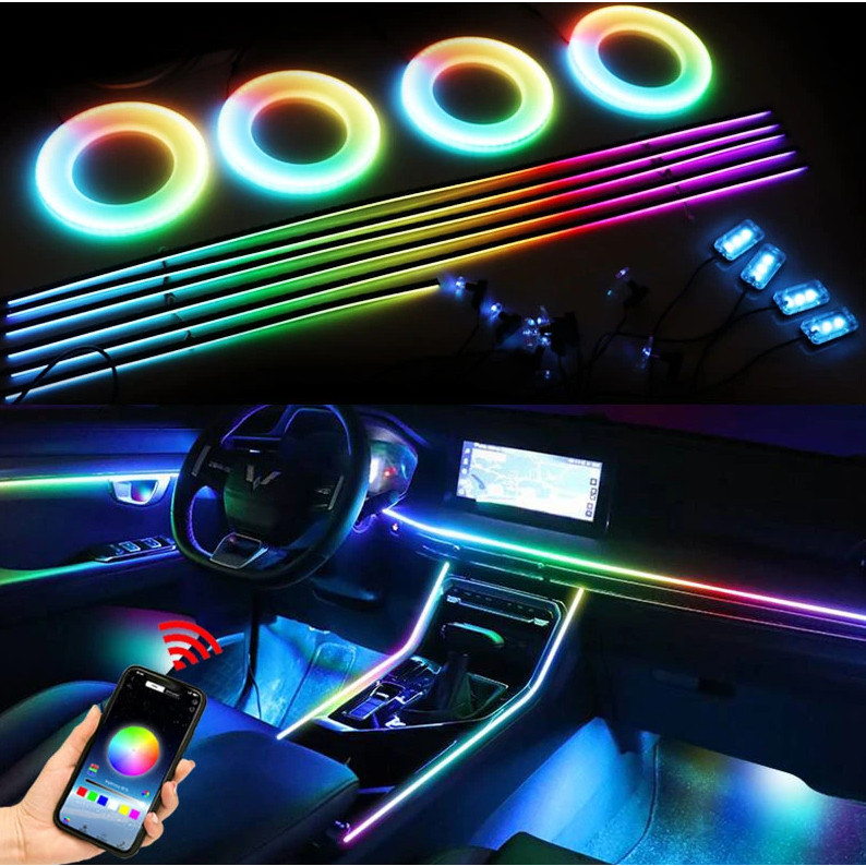 【現貨】好運來最新 幻彩流光燈條配件 汽車LED氣氛燈條  主/副控制器  汽車儀表板改裝燈線 氛圍燈 隱形式亞克力導光