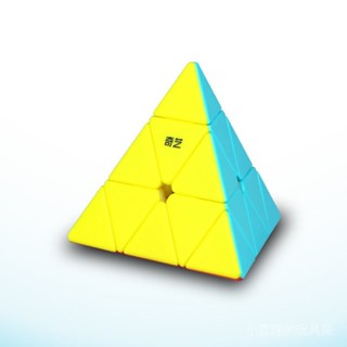 【現貨】奇藝啟明金字塔彩色順滑比賽三角三階金字塔魔方 益智玩具