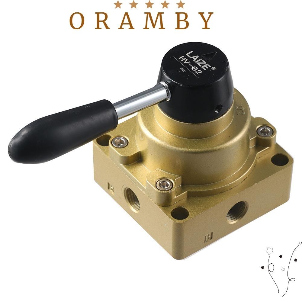 ORAMBEAUTY手動閥,PT1/4氣流控制HV-02,旋轉桿3位置4路工業自動化設備