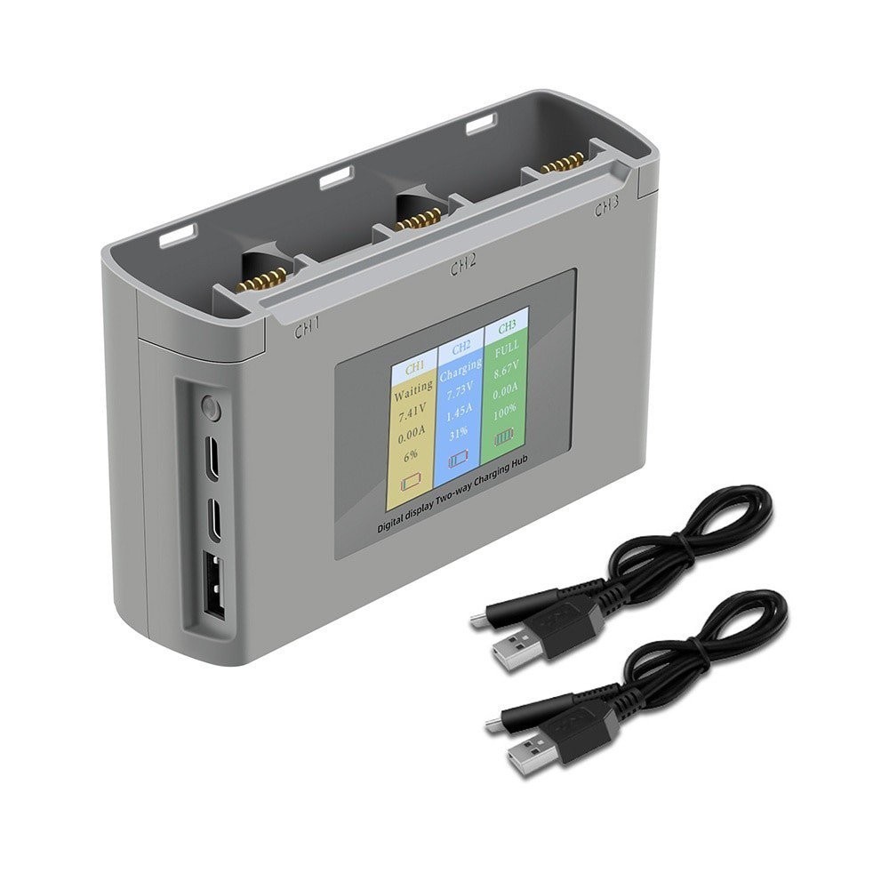 【In stock】Mini 2 電池充電集線器數顯兩路電池充電器兼容 DJI Mini 2/Mini 2 SE/Min