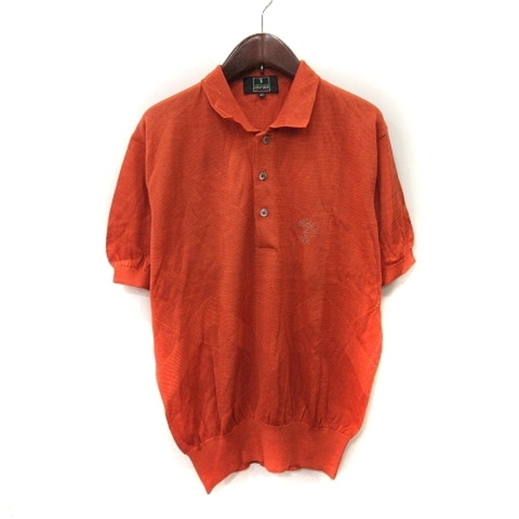Trussardi Orange I 5polo衫 襯衫橙色 刺繡 短袖 日本直送 二手