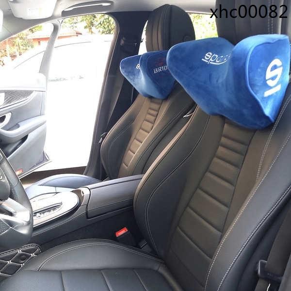 熱銷· 車用頭枕SPARCO/RECARO/BRIDE汽車通用內飾記憶棉頭枕四季護頸枕