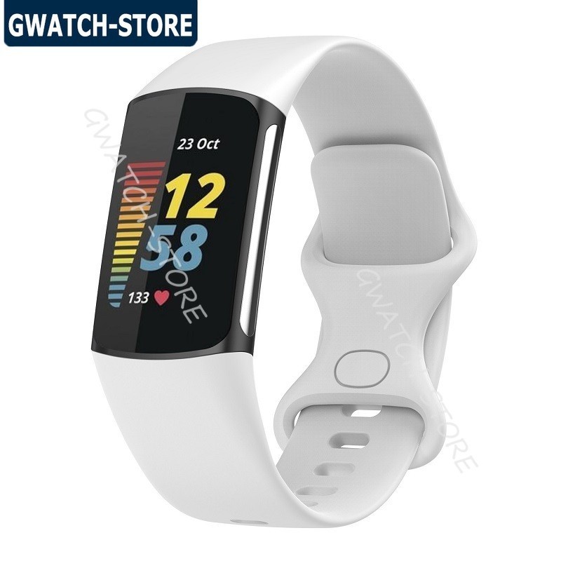 適用於 Fitbit Charge6 錶帶 Charge 5 矽膠錶帶 運動錶帶 防水 替換腕帶 透氣錶帶 女士錶帶