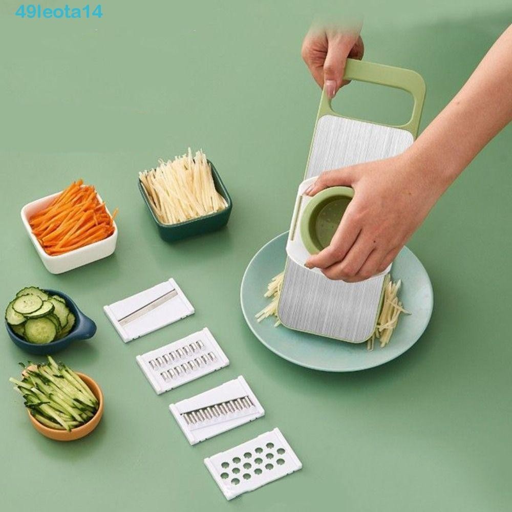 LEOTA廚房碎紙機,5in1綠色蔬菜切碎機,經久耐用帶手部保護器手冊切片機馬鈴薯