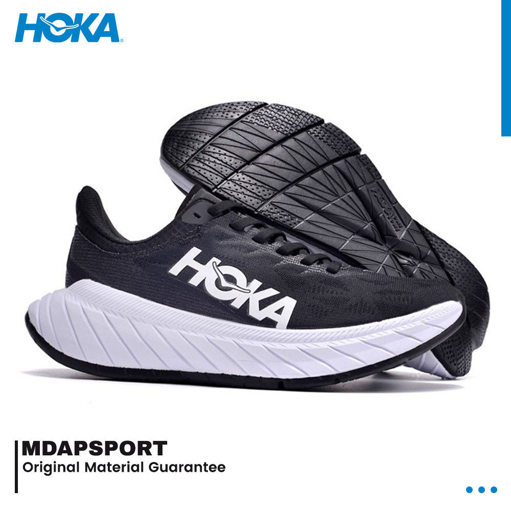 運動鞋 Sepatu HOKA One One Carbon X2 黑色白色 Original