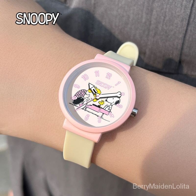 SNOOPY史努比手錶女學生時尚卡通可愛潮流防水兒童萌趣指針石英錶