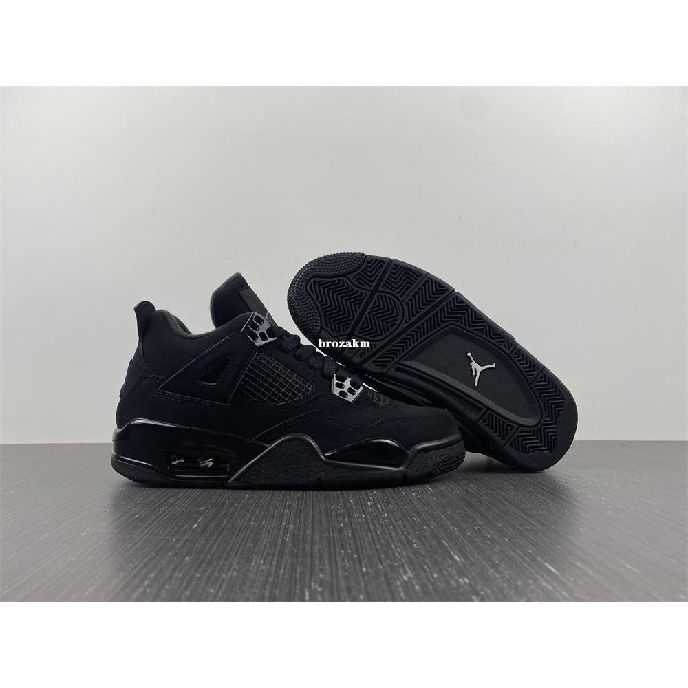 【MVP I KUN】現貨折扣秒殺！ Air Jordan 4 GS“Black Cat” 黑貓 全黑 耐磨 籃球鞋CU