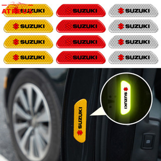SUZUKI 4 件裝鈴木汽車反光貼紙車門貼紙安全警告標記防刮保護貼紙適用於鈴木 ERTIGA XL7 Swift SX