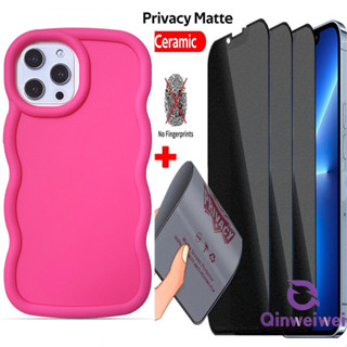 2 合 1 1 件手機殼 + 1 件啞光防間諜陶瓷鋼化玻璃適用於華為 Nova Y6P Y7 Y6 Y90 Y70 Y7