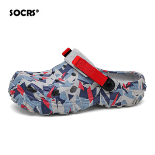 Socrs 2024男士涼鞋夏裝防滑沙灘潮流休閒涼鞋透氣厚底高品質破洞鞋大碼46 47