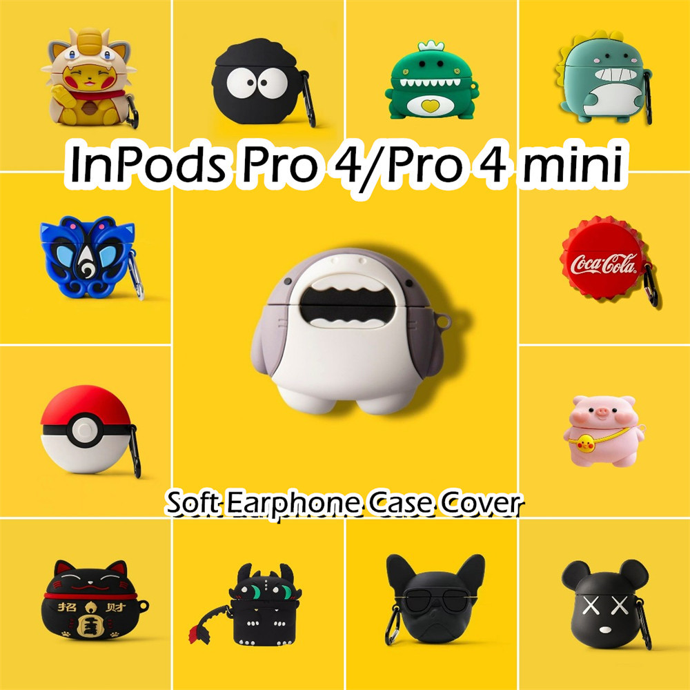 [有貨] 適用於 InPods Pro 4/Pro 4 mini Case 可愛卡通系列軟矽膠耳機套外殼保護套 NO.1