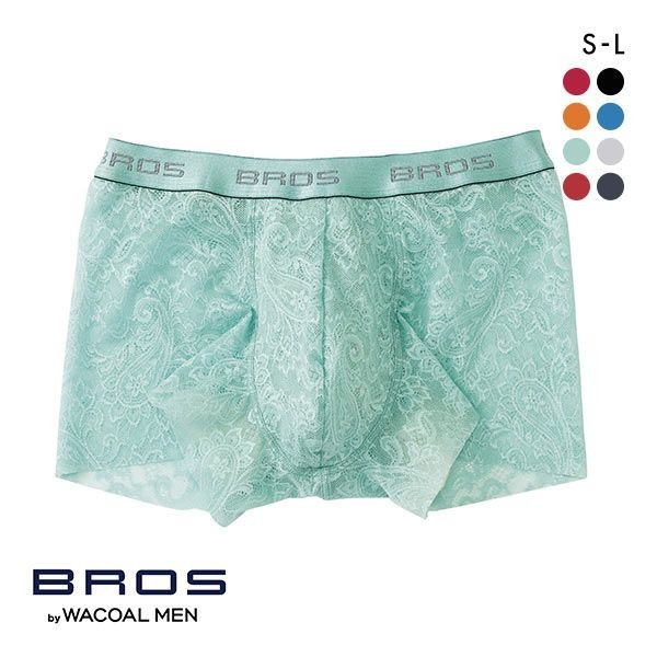 華歌爾Wacoa BROS內褲男士性感透明蕾絲夏季薄款無痕日本制平角褲(40GT3340ML)(日本直郵)1