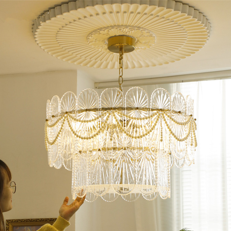美式復古玻璃吊燈 法式全銅中古義大利歐式輕奢客廳臥室餐廳燈具
