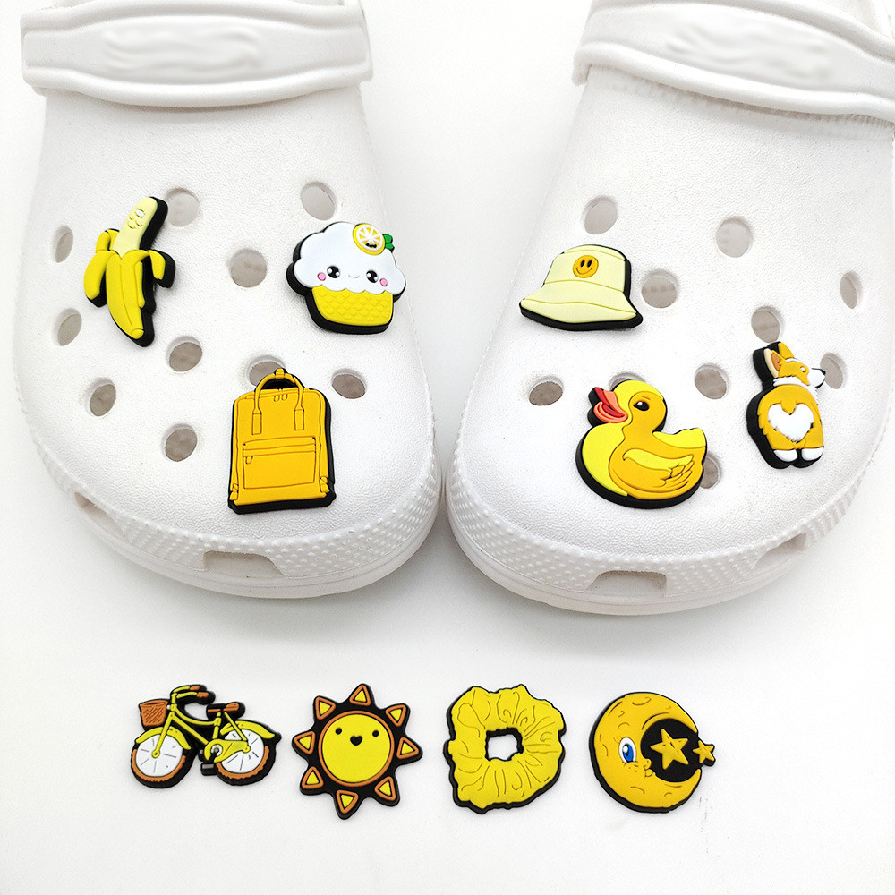 crocs裝飾鞋花 鞋釦VSCO黃色風格可愛洞洞鞋裝飾釦鞋花