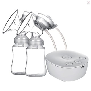 雙電動吸奶器用於母乳喂養的免提吸奶器 2 種模式和 9 種可調節級別低噪音防回流 USB 供電,帶 2 個 150 毫升