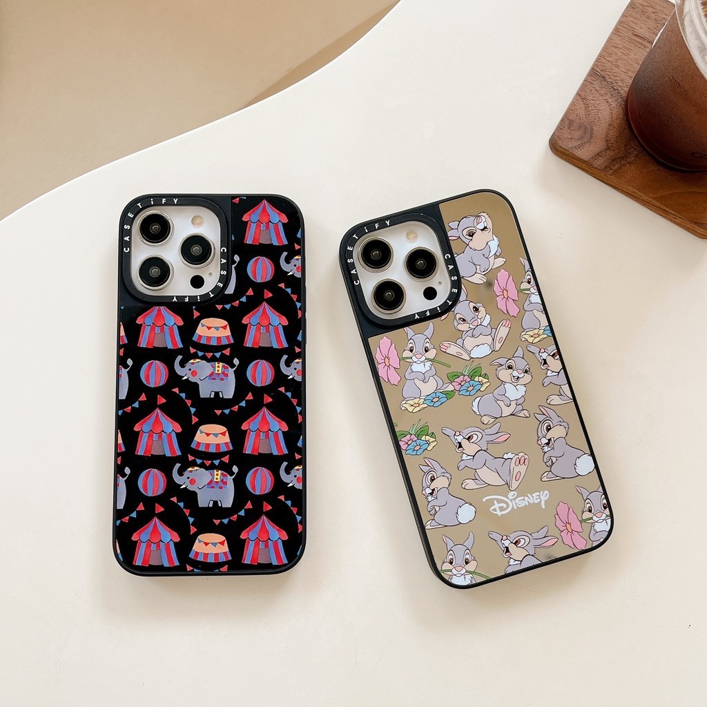 【大象和 Sampu rabbi】Casetify Mirror 防震硬質高品質時尚 iPhone 手機殼適用於 iPh