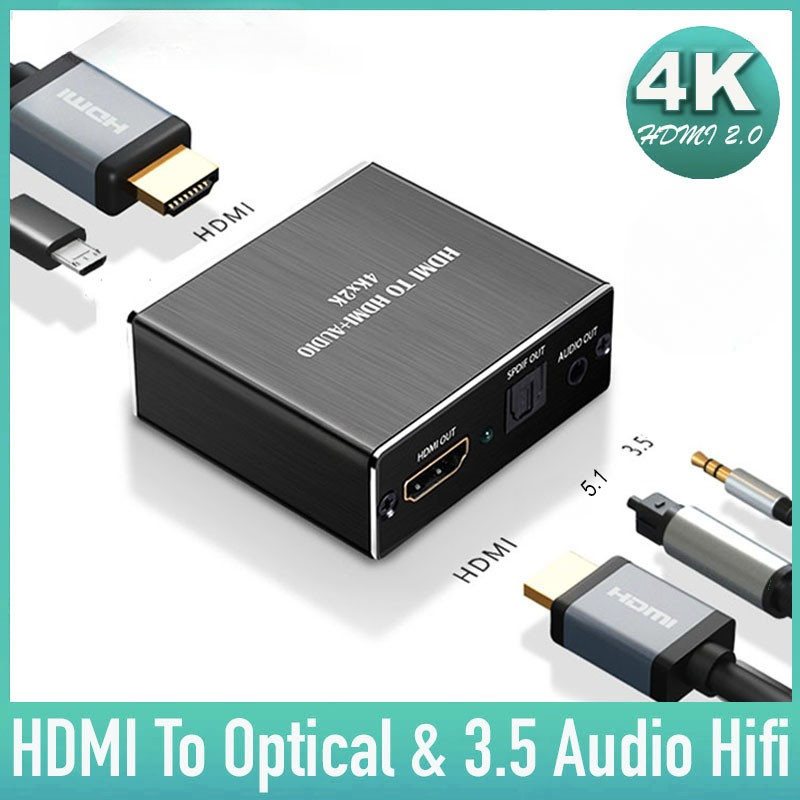 Hdmi 4K 到光纖音頻轉換器音頻提取器立體聲提取器轉換器