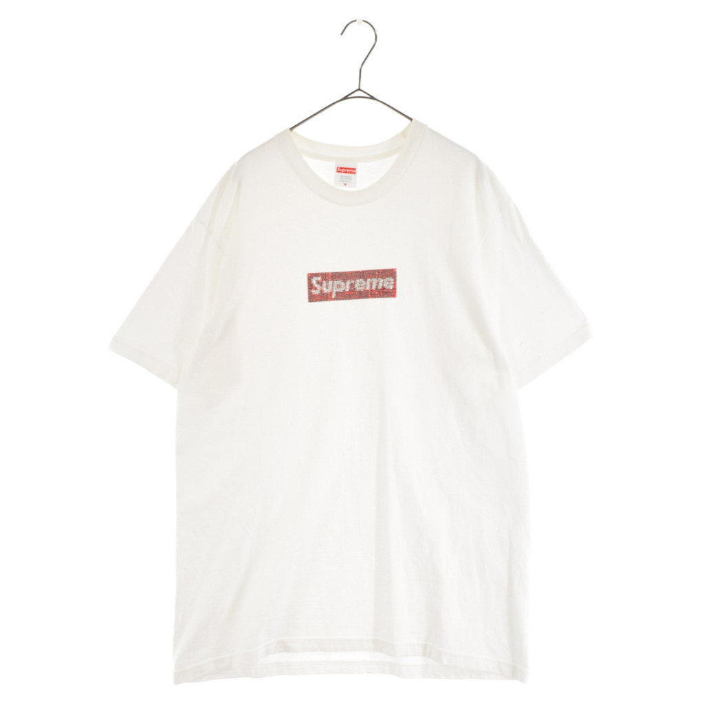 Supreme針織上衣 T恤 襯衫二十五 施華洛世奇 框 白色 短袖 日本直送 二手