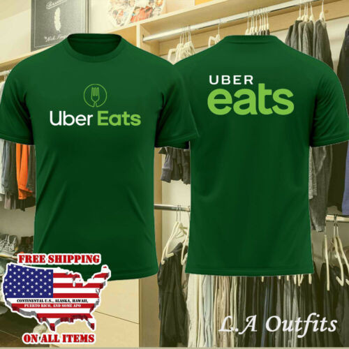 全新 T 恤 UBER EATS 版設計徽標男士 T 恤免費送貨!