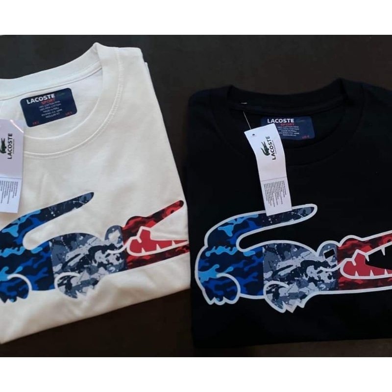 高品質純棉T恤經典鱷魚印花男女同款T恤領標+吊牌