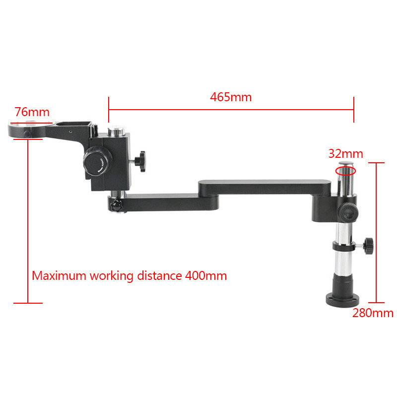 可調方向關節臂 76mm 立體三目顯微鏡 50mm 視頻顯微鏡相機柱支架