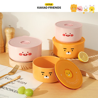 KAKAO FRIENDS保鮮碗帶蓋密封便當飯盒微波爐加熱專用陶瓷碗碗碟套裝盤子陶瓷家用麵碗陶瓷盤