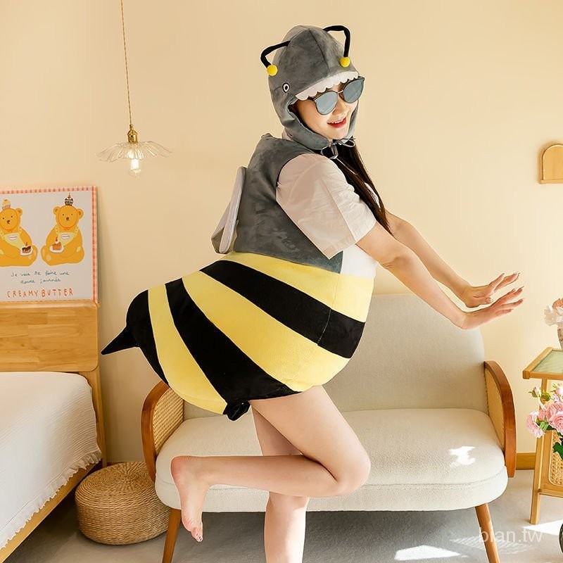 bee蜜蜂人偶鯊魚服裝公仔玩偶衣服套裝穿戴創意表演兒童成人