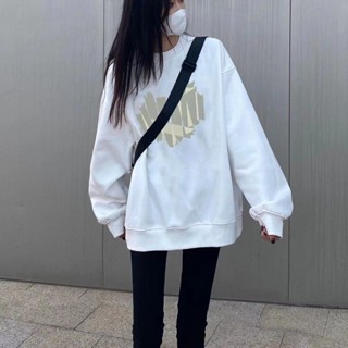 女秋季 寬鬆 韓版潮ins 情侶裝 oversize 炸街上衣 圓領衛衣 加絨 港味超火ins 長袖大學T 大碼女裝