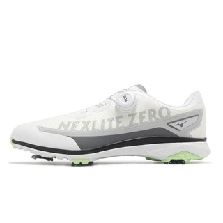 Mizuno 高爾夫球鞋 Nexlite Zero IG Boa 男鞋 白灰 寬楦 旋鈕 美津濃 51GM2380-35