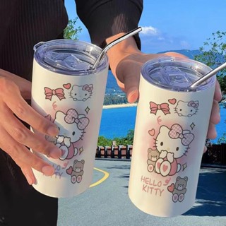 特價熱銷！KT 貓冰霸杯 食品級 304 不鏽鋼 保冷保溫雙效 600ML 大容量 可愛造型咖啡杯 車載好攜帶