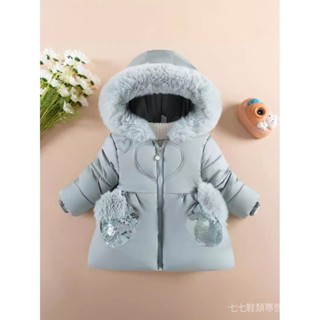 兒童冬裝加絨加厚時尚棉服女寶寶1到6嵗洋氣冬季外套歐美款外貿款 NGHB