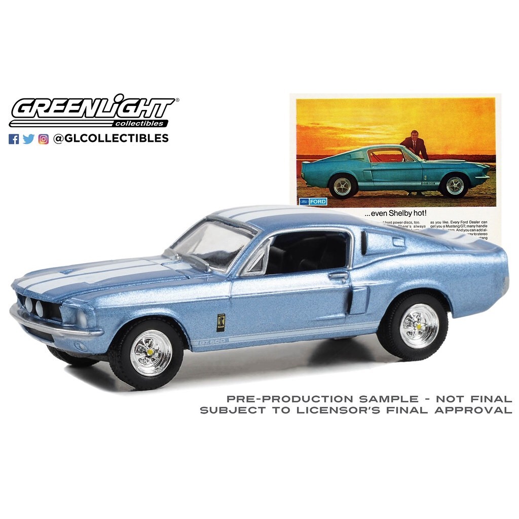 🔥🔥綠光 1:64 1967 Shelby 謝爾比 GT500 復古廣告車 39130C