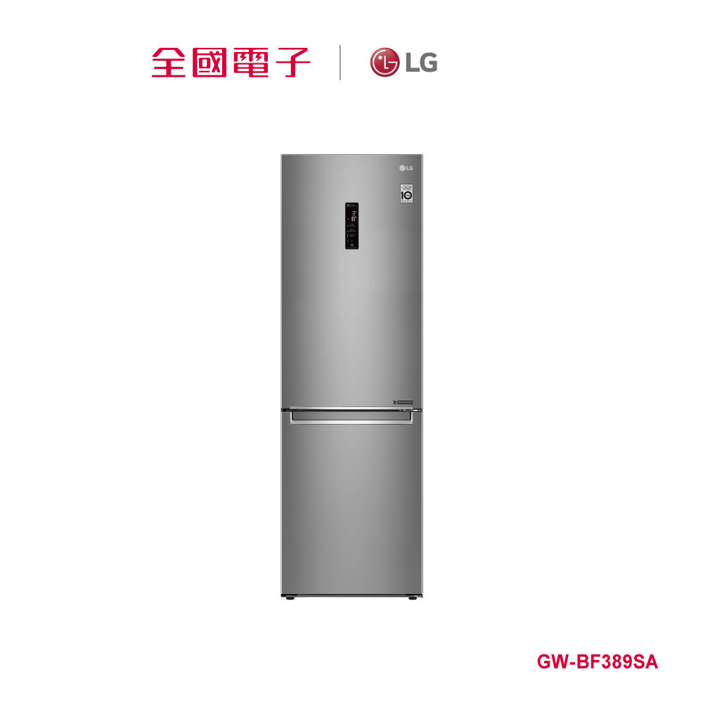 LG343L上冷藏下冷凍雙門變頻冰箱  GW-BF389SA 【全國電子】